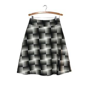 Marjun Skirt A Line Small Medium Black Grey Modest Geometric Office Career